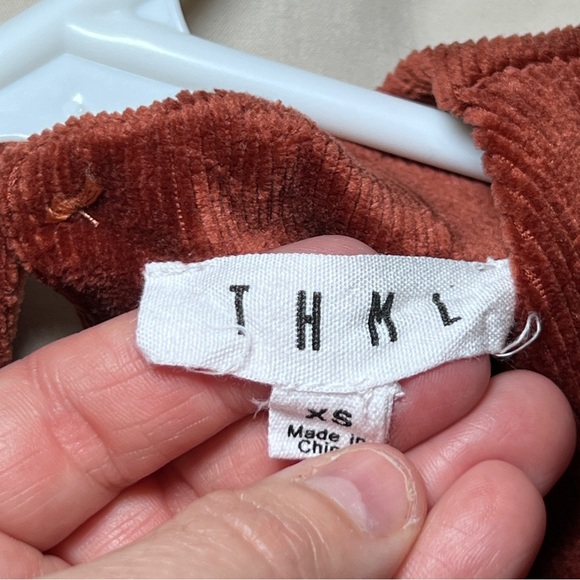 THML Velvet Blouse with Dramatic Ruffle Sleeves - Deep Rust Women’s  XS - Picture 9 of 11